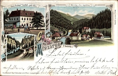 Litografia mürzsteg stiria - mürzsteg,