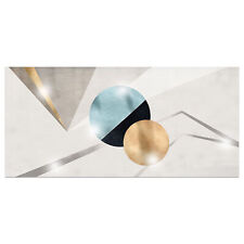 Quadro moderno poster legno lamina argento oro 31x66 GEOMETRIC LINE