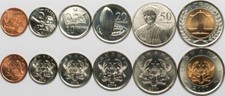 Ghana set 6 monete 2007-2016