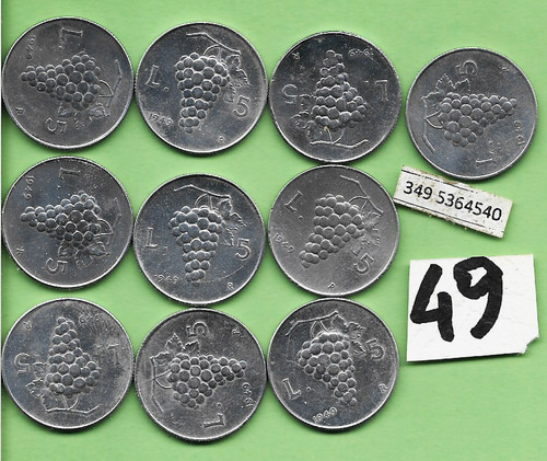 Lotto monete 5 lire del - ,
