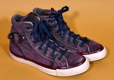 Sneaker CONVERSE Hi Chuck Taylor All Star colletto pelle bordeaux, taglia 37,5 OK