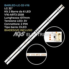 KIT 2 BARRE STRIP LED TV LG 32LH604VZB, 32LH530V, LC320DUEFJM1 , 6916L-2558A