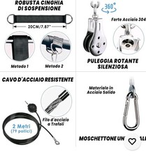 Carrucola Palestra Con Barra Lat Machine, DIY Fitness Attrezzi Set Cavi Petto Pu