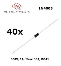 40x DC Components 1N4005, diodo raddrizzatore, 600V 1A