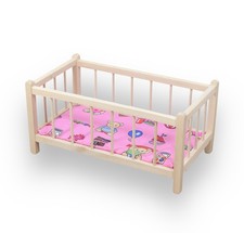 Letto in legno per bambole con