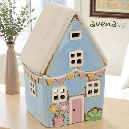 Blue house bunting village - house,