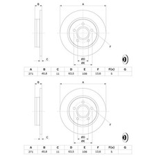 2 dischi freno Bosch Ø 271 mm