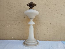 ANTICO XIX sec ALTO LUME A OLIO PETROLIO IN VETRO OPALE SENZA PARALUME COME FOTO