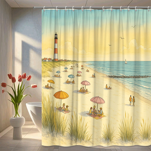 Tenda doccia scena spiaggia