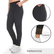 Pantalone donna invernale termico vita alta elastico caldo foderato pelliccia 38 40 42 44 46