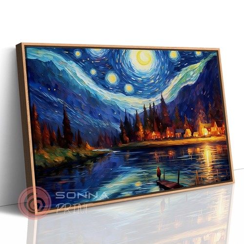 Van gogh villaggio notte - van,