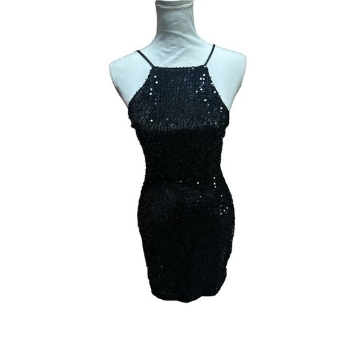 Mini abito nero con paillettes
