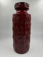 Vaso ceramica Scheurich 285 40 rosso lucido anni 60 70 da collezione vintage ↕40cm ↔15cm