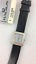 Orologio Radius Donna 24 mm Quarzo Forma Rettangolare Nuovo Acciaio Pelle Fibbia