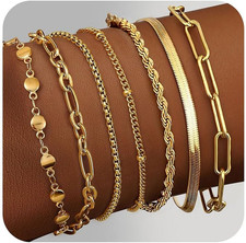 7Pcs Bracciale Donna Acciaio