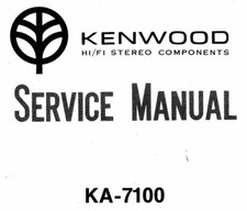 KENWOOD KA-7100, KA-8006 Schematic Diagram Service Schaltplan Manual Techniques