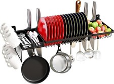 Cestello asciugapiatti regolabile a parete in acciaio inox sopra il lavello