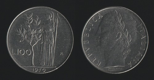 100 lire 1970 minerva italia - minerva,