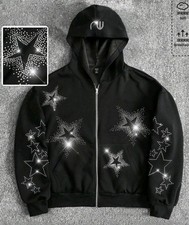 Felpa con cappuccio zip nera