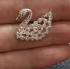 Spilla cigno Swarovski