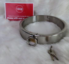 Collare in acciaio inox con giunto e anello in ottone disponibile in due taglie