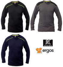 JRC T-SHIRT LATINA Maglia Manica Lunga 100% Cotone Girocollo Riporti Fluo Uomo