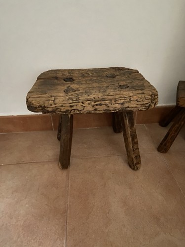 Antico sgabello legno - sgabello,