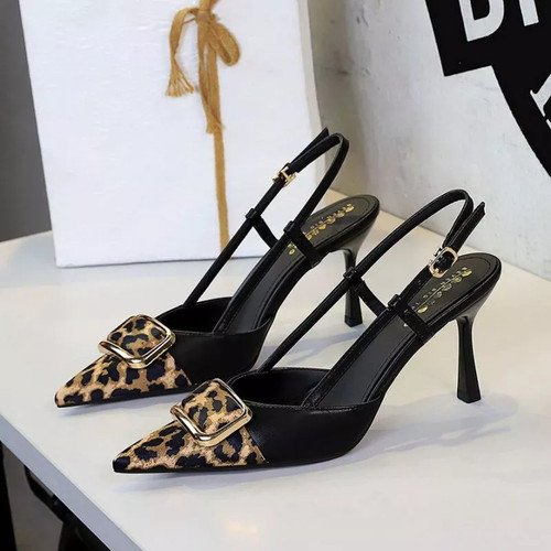 Decolte slingback nero con - decolte,