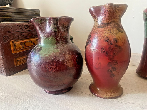 Coppia brocca vasi ceramica - vasi,