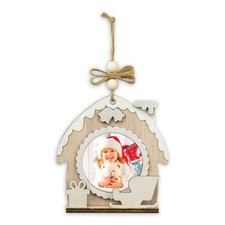 Decorazione albero di natale casetta in legno con foto personalizzata