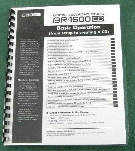 Boss 1600cd manuale - boss,