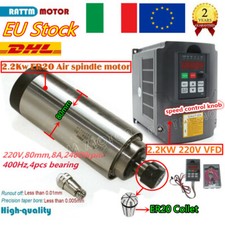 「IT」2.2KW Water Cooled 80mm CNC Spindle Motor 24000rpm ER20+ HY Inverter VFD Kit