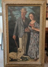 Olio su tela "coppia di