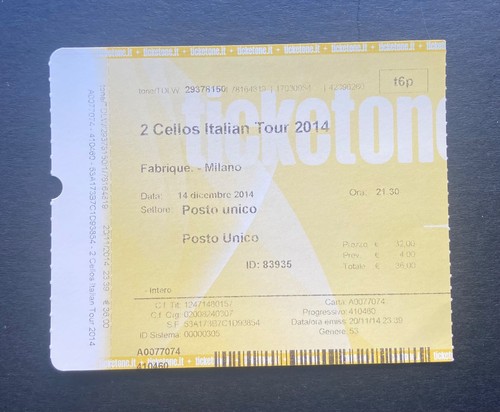 Biglietto ticket concerto - , 2