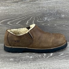 Scarpe slip on UGG 12 mocassini in pelle marrone foderati in shearling UK 11 EU 45,5