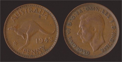 Australia penny 1943 canguro - penny,