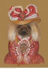 Pechinese lady red a3 - lady, in