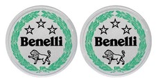 2 ADESIVI TONDI IN RESINA 3D LOGO COMPATIBILE MOTO BENELLI DIAMETRO 38 mm
