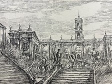 Arnoldo CIARROCCHI (1916-2004) Place du Capitole Rome Italie Architecture 1956