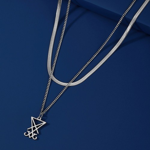 Collana ciondoli croce satana - collana,