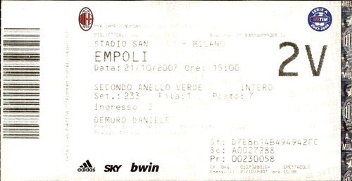 Biglietto stadio milan vs - milan,