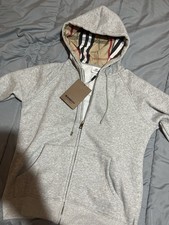 Felpa zip Burberry Grigia