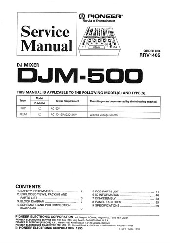 Pioneer djm500 manuale - djm500,