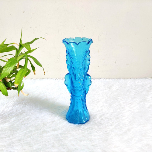Vintage floreale vetro blu - vintage,