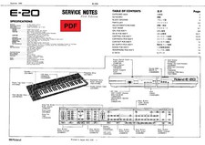 Roland E-20 Service Manual with Electronic Schematics (ENG / JAP)