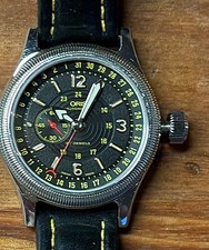 oris big crown pointer date quadrante nero/giallo 36 mm, usato, anno 2001