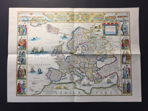 Europa mappa blu vecchio - blu,