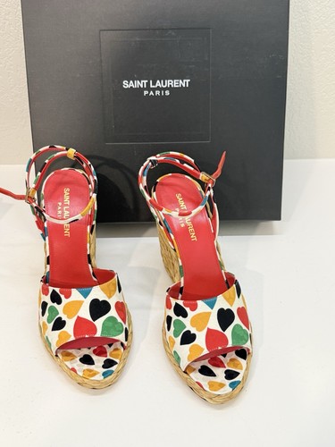 Scarpe con zeppa ysl saint - con,