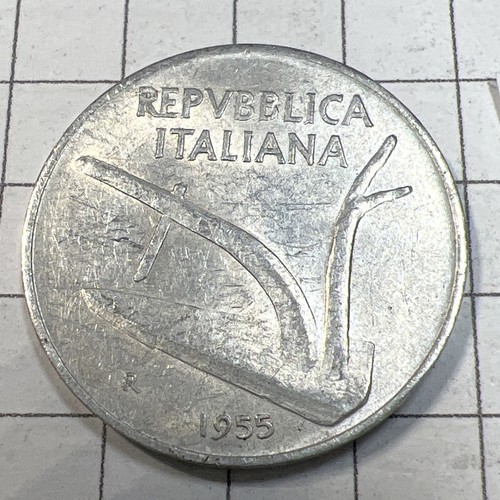 1955 italy lire aluminum - 10,