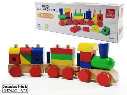 Trenino legno pezzi - trenino,